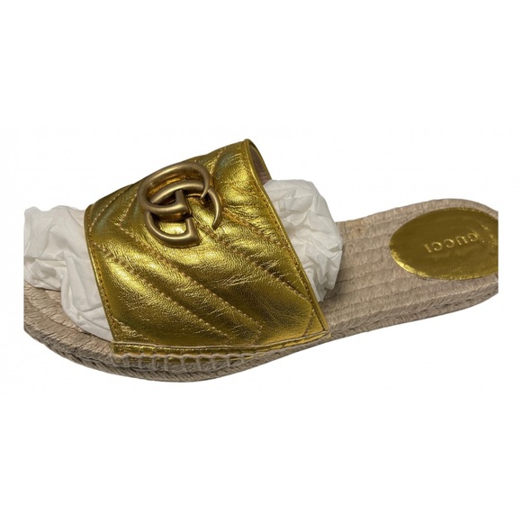 Authentic Gucci Espadrilles Gold Size 38.5 - Picture 4 of 4